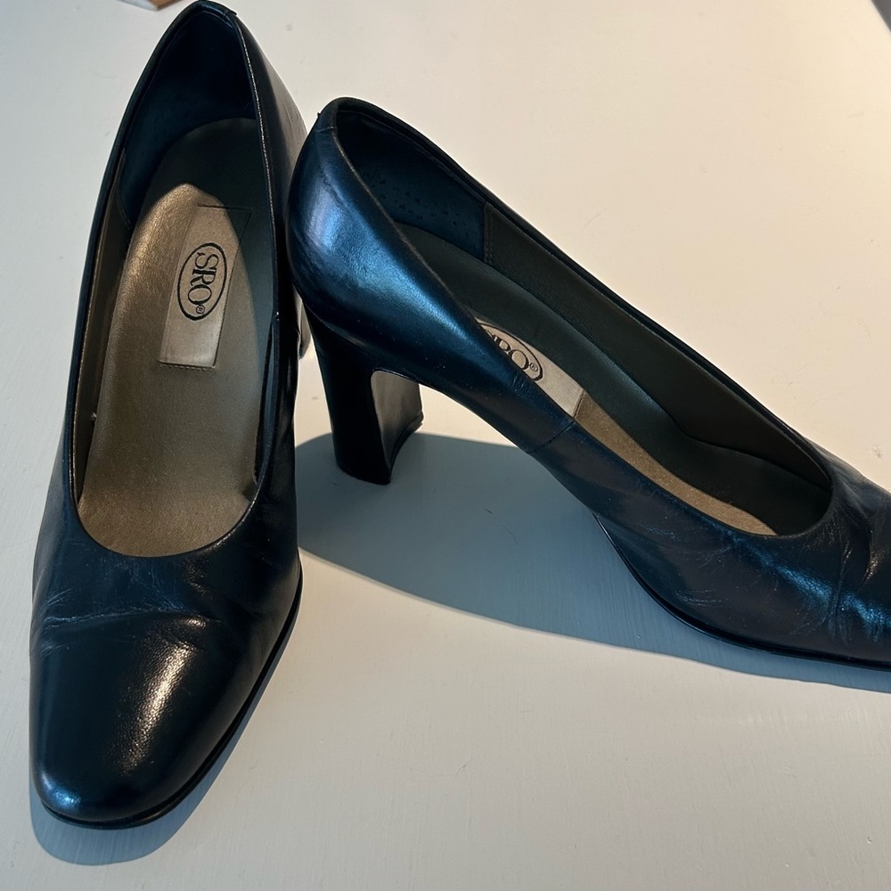 Elegant Black Leather Heels